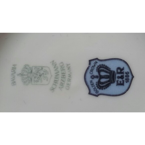 Vintage Schumann Bavaria Porcelain Butter Pats: Fruit Motif Gold Trim - Picture 3 of 3